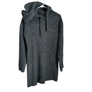 Guess women's Hooded Sweater Dress Heather Grey size Small Heavyweight ribbed